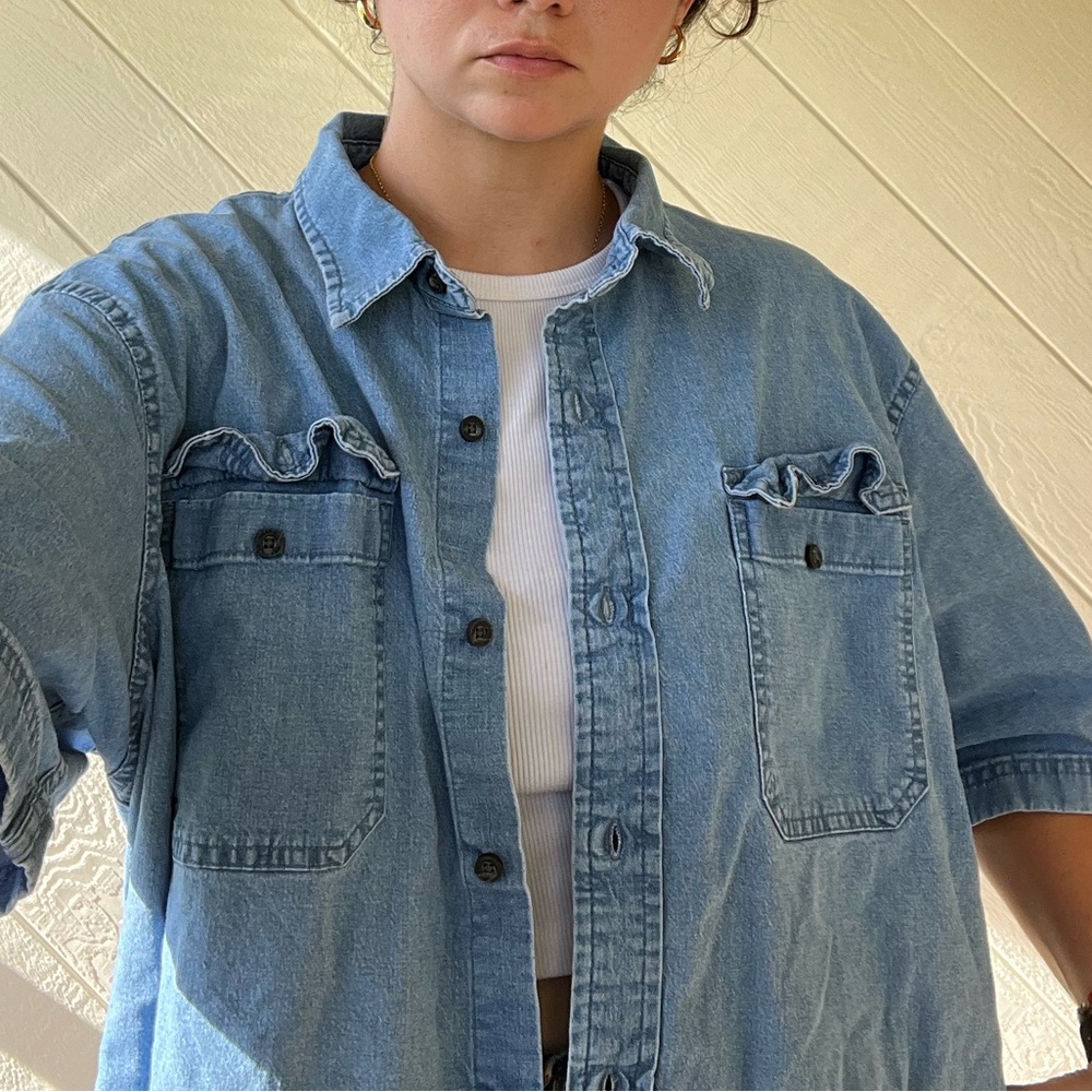 Wrangler Denim Short Sleeve Button Down